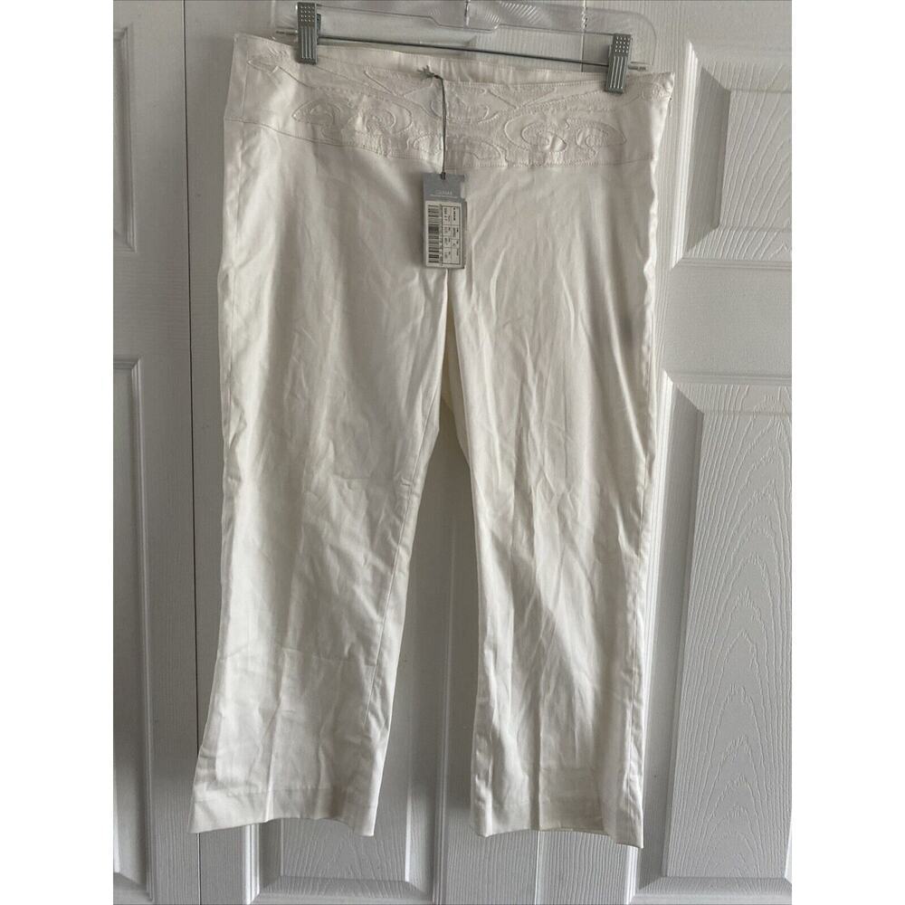 Iceberg Jeans White Ice Jeans Y2K Low‎ Rise Capri Pants Sequin Deadstock Italy
